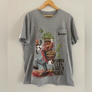 Disney Gray Flower & Garden Short Sleeve Tee